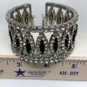 Chunky Rhinestone Bracelet Clear Black